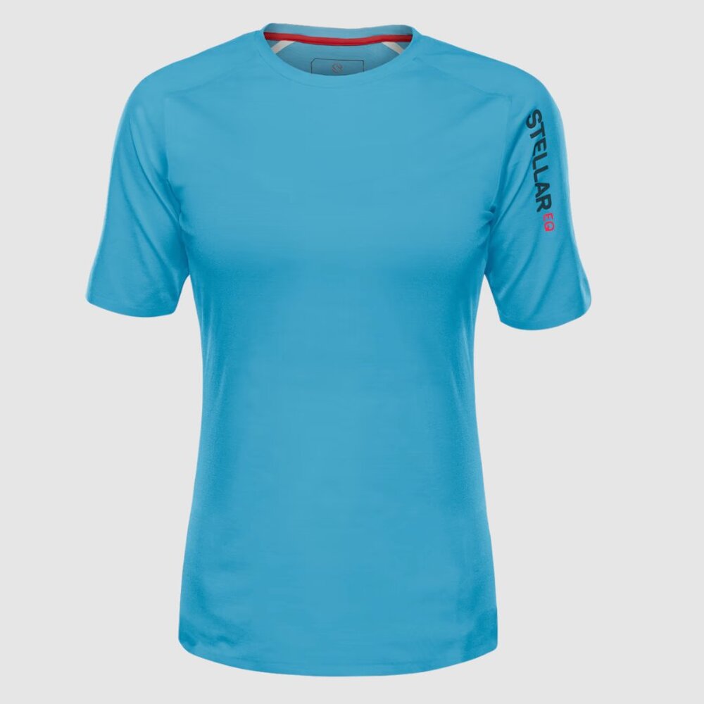 Stellar Equipment Women's Stellar Tech Tee Aqua Blue Short Sleeve Size Medium